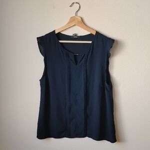 Forever 21 Navy Cap Sleeve Blouse